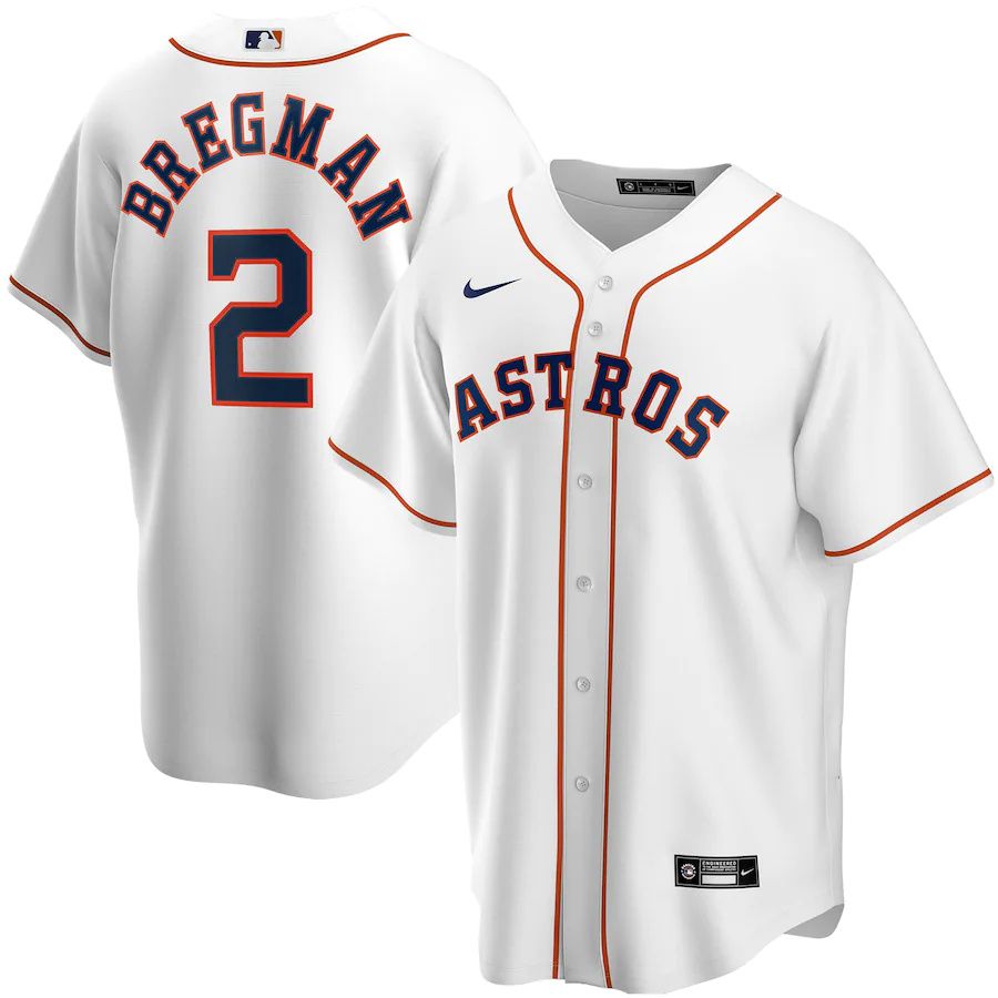Youth Houston Astros #2 Alex Bregman Nike White Home Replica Player MLB Jerseys